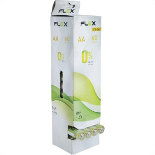 Pilha Flex Aa Zinco-Carbono C/60