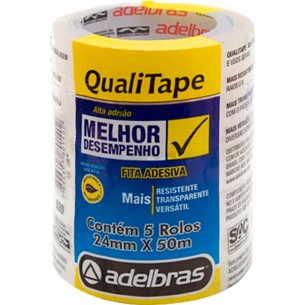 Fita Durex Adelbras 24 X 50 - Kit C/5 RL