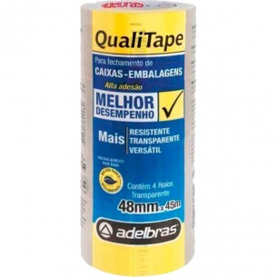 Fita Adesiva P/Embalagem Transp.Adelbras 48X 45 - Kit C/4 RL