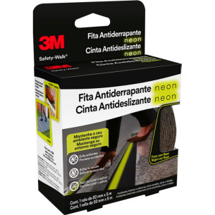 Fita Antiderrapante 3M Int.5M - Pto/Neon
