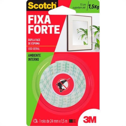Fita Dupla Face Espuma 3M 24 X 1,5M