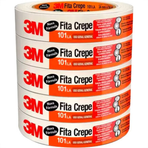 Fita Crepe 3M 101La Uso Ger.24X50M - Kit C/5 RL Fita Crepe 3M 101La Uso Ger.24X50M - Kit C/5 RL