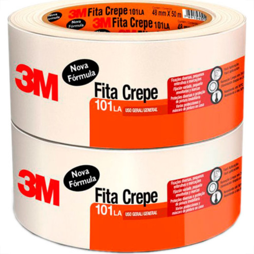 Fita Crepe 3M 101La Uso Ger.48X50M - Kit C/2 RL Fita Crepe 3M 101La Uso Ger.48X50M - Kit C/2 RL