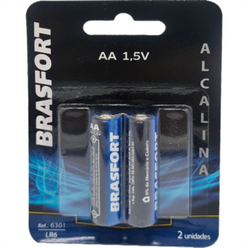 Pilha Brasfort Alc Pequena Aa C/02 Pilha Brasfort Alc Pequena Aa C/02