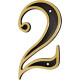 Numero Colonial Preto/Dourado N.2 Numero Colonial Preto/Dourado N.2