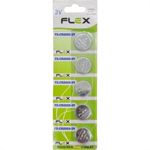 Pilha Bateria Flex Botao Cr2025 C/5 Pilha Bateria Flex Botao Cr2025 C/5