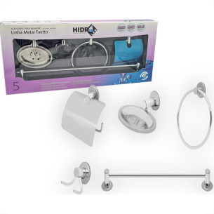 Kit Aces.P/Wc Hidrolar Inox 5Pc