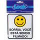 Placa Sinalizacao 15X15 Sorria/Filmado - Kit C/5 CA