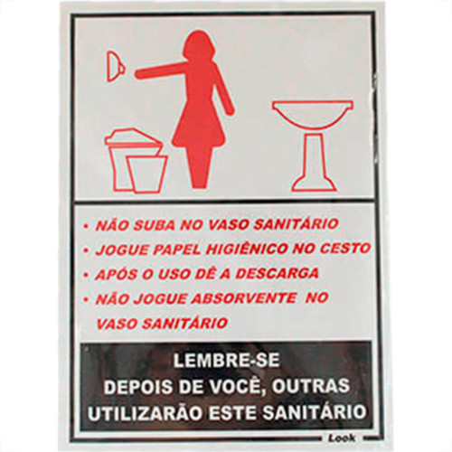 Placa Sinalizacao 15X20 San.Educativo F - Kit C/5 CA
