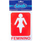 Placa Sinalizacao 15X20 Sanit.Feminino - Kit C/5 CA