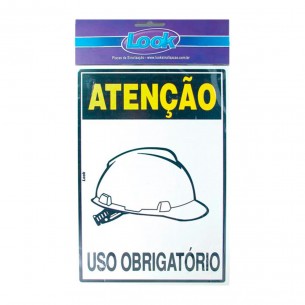 Placa Sinalizacao 20X30 Epi Capacete . / Kit C/ 5 Cartelas