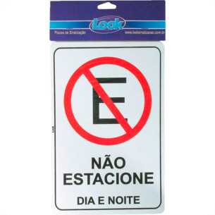 Placa Sinalizacao 20X30 Nao Estacione . / Kit C/ 5 Cartelas