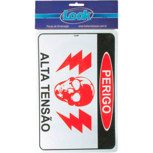 Placa Sinalizacao 20X30 Per.Alta Tensao - Kit C/5 CA Placa Sinalizacao 20X30 Per.Alta Tensao - Kit C/5 CA