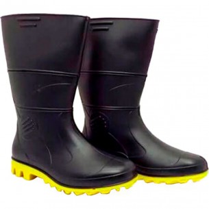 Bota Pvc Preta Solado Amar.Rca 44