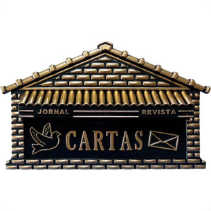 Caixa Carta Pvc/Chapa Preto o/Ouro-08P