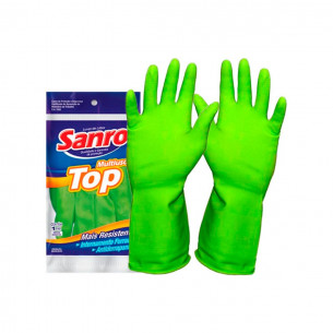 Luva Sanro Forrada Top Verde ,M . / Kit C/ 10 PR