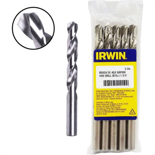Broca Aco Rapido Irwin 9,0Mm - Kit C/5 PC Broca Aco Rapido Irwin 9,0Mm - Kit C/5 PC