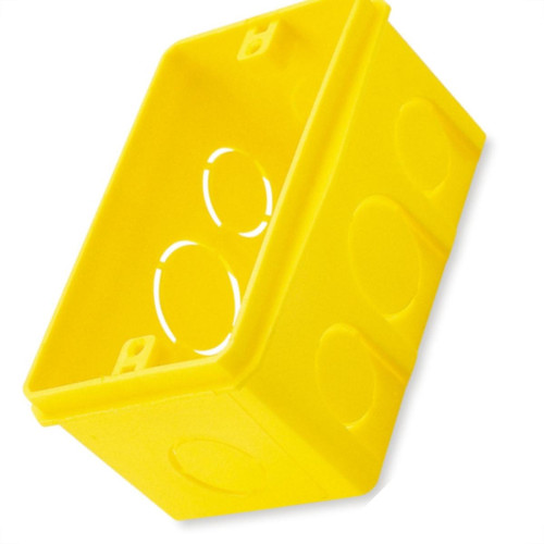 Caixinha Luz Amarela Pvc 4X2 Brascom - Kit C/100 Unidades Caixinha Luz Amarela Pvc 4X2 Brascom - Kit C/100 Unidades