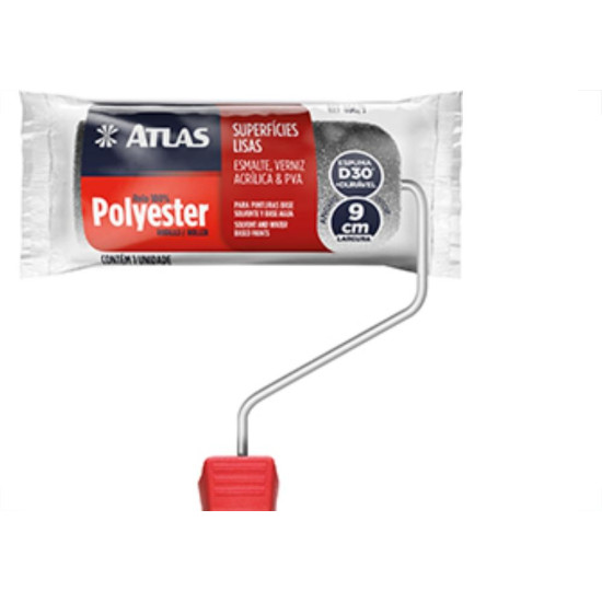 Rolo Atlas Espelho Placa.Poliester Cinza 09Cm 406 Rolo Atlas Espelho Placa.Poliester Cinza 09Cm 406