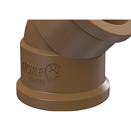 Cotovelo Tigre PVC Liso Liso J 1.1/4 X 45 Marrom