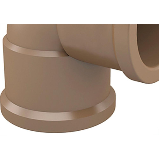 Cotovelo Tigre PVC Liso Liso D 1.1/4 X 90 Marrom