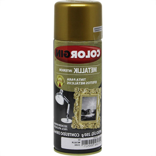 Spray Colorgin Metallik Ouro 350Ml Spray Colorgin Metallik Ouro 350Ml