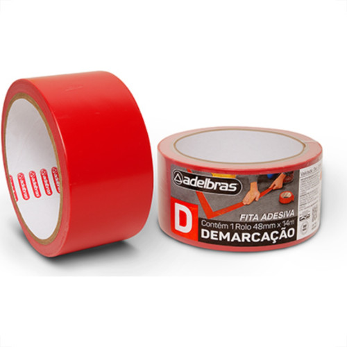 Fita Ades Demarcacao Adelbr Vermelho 48Mmx14M Fita Ades Demarcacao Adelbr Vermelho 48Mmx14M