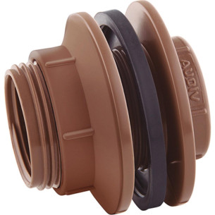 Adaptador  C/Flange Pvc Viqua 1.1/2 Marrom - Kit C/2 Unidades
