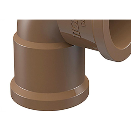 Cotovelo Tigre PVC Liso Liso 2 X 90 Marrom