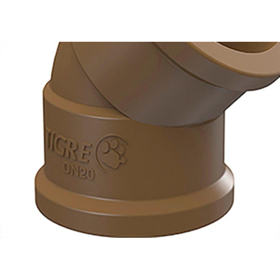 Cotovelo Tigre PVC Liso Liso L 2 X 45 Marrom