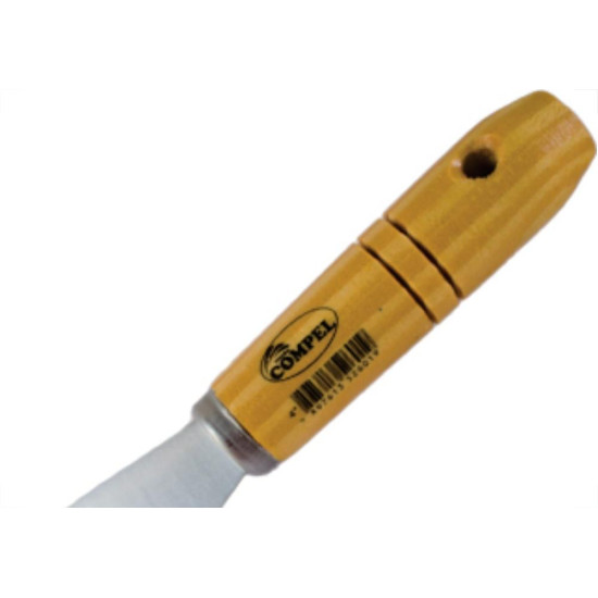 Espatula Compel Aco 04 C/Cabo Madeira - Kit C/6 Unidades