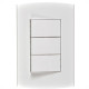 Conjunto Peesa Alfa 1507C 2 interruptores Simp.1Par.Branco Conjunto Peesa Alfa 1507C 2 interruptores Simp.1Par.Branco