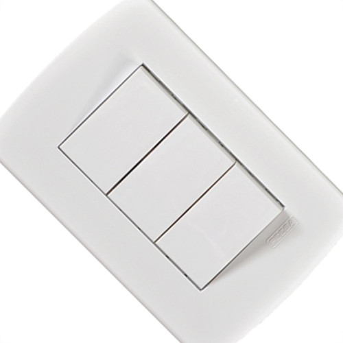 Conjunto Peesa Alfa 1507C 2 interruptores Simp.1Par.Branco Conjunto Peesa Alfa 1507C 2 interruptores Simp.1Par.Branco