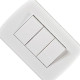 Conjunto Peesa Alfa 1507C 2 interruptores Simp.1Par.Branco Conjunto Peesa Alfa 1507C 2 interruptores Simp.1Par.Branco