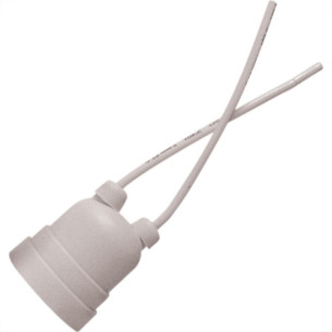 Soquete C/Rabicho Foxlux Branco 43.01Tb - Kit C/50 Unidades