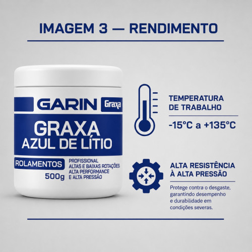 Graxa De Litio Azul 500G Pote Garin