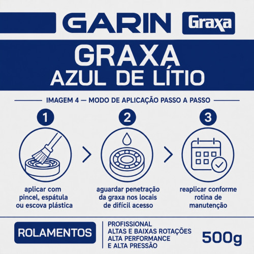 Graxa De Litio Azul 500G Pote Garin