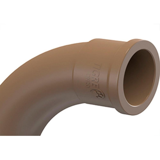Curva Tigre PVC Liso Liso D 1.1/4 X 90 Marrom Curva Tigre PVC Liso Liso D 1.1/4 X 90 Marrom