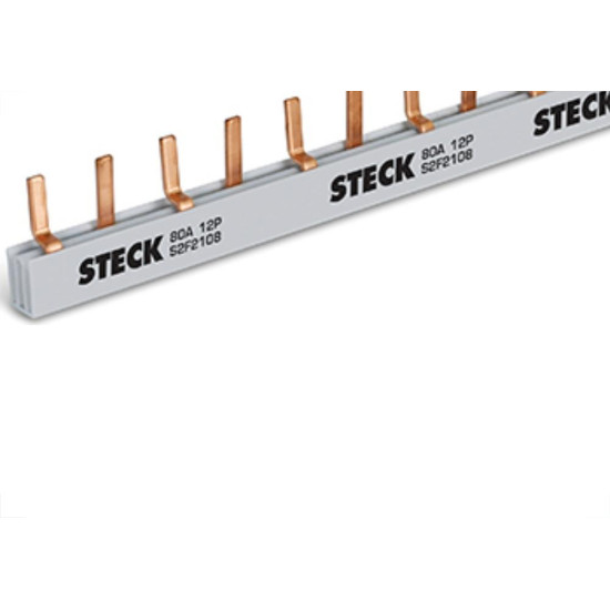 Barramento Steck Bifa. 80A 220/440V 2X6P Din