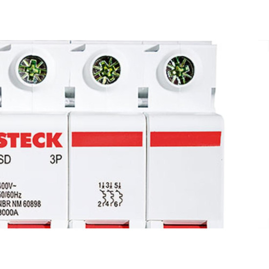 Kit C/5 - Disjuntor Steck Din Tripolar 80A Sd3 10Ka