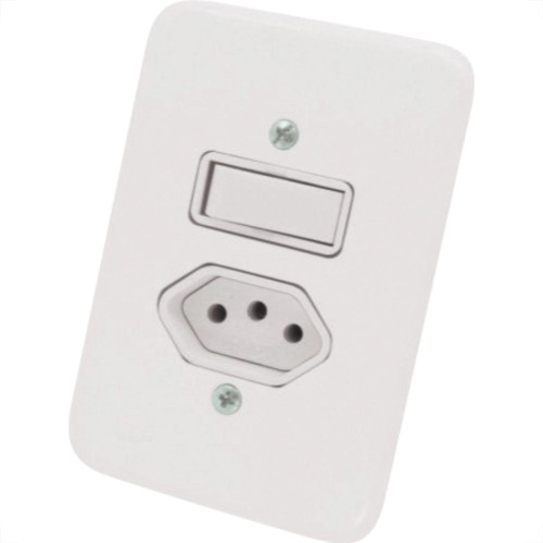 Conjunto Radial Pollar 1901118 1S 1Tomada 10A - Kit C/20 Unidades