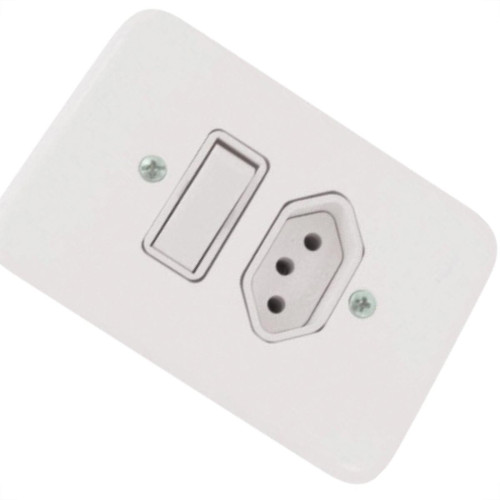 Conjunto Radial Pollar 1901118 1S 1Tomada 10A - Kit C/20 Unidades