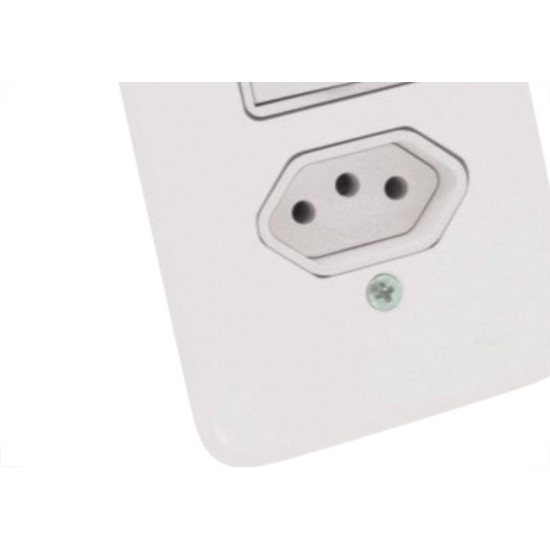 Conjunto Radial Pollar 1901118 1S 1Tomada 10A - Kit C/20 Unidades