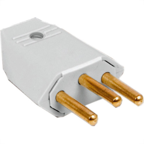 Pino Macho Perlex 2P+T 10A Cinza 1043 - Kit C/10 Unidades