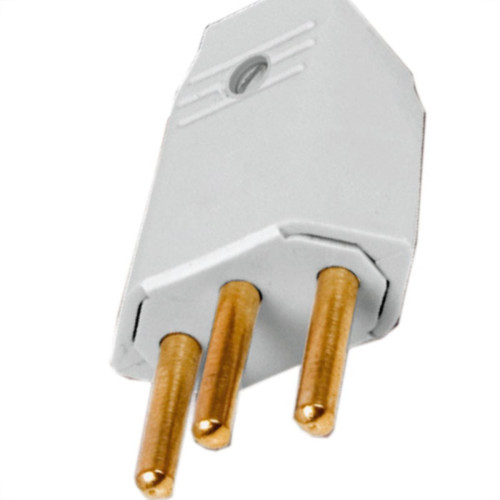 Pino Macho Perlex 2P+T 10A Cinza 1043 - Kit C/10 Unidades
