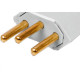 Pino Macho Perlex 2P+T 10A Cinza 1043 - Kit C/10 Unidades