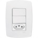 Conjunto Rad Modular Branco 1803122 2S+1Tomada 10A