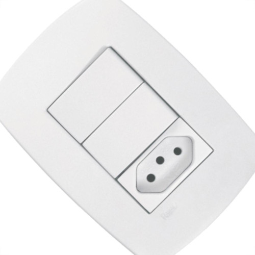 Conjunto Rad Modular Branco 1803122 2S+1Tomada 10A