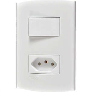 Kit C/2 - Conjunto Peesa Alfa 1543A 1 Interruptor Sim.Tomada  ..