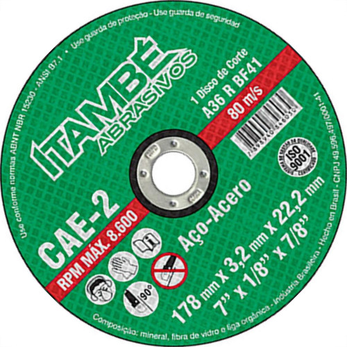 Disco Corte Itambe Ferro 10X 5/8 Cae-2T Disco Corte Itambe Ferro 10X 5/8 Cae-2T